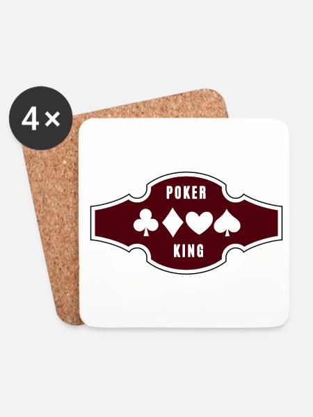POKER KING / LAS VEGAS - CASINO - Untersetzer (4er-Set) - Weiß