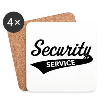 Security Service (Sicherheit / Team) - Untersetzer (4er-Set) - Weiß - Vorne
