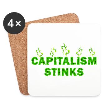 Capitalism stinks - Coasters (set of 4) - white - Front