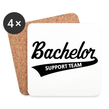 Bachelor Support Team (JGA / Schriftzug) - Untersetzer (4er-Set) - Weiß - Vorne