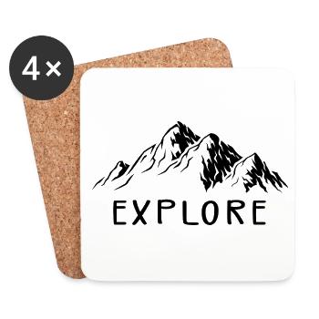 Explore more - Coasters (set of 4) - white - Front