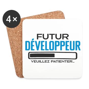 Future Développeur Idée Cadeau Future Développeur - Dessous de verre (lot de 4) - blanc - Devant