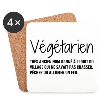 Définition Végétarien Humour - Dessous de verre (lot de 4) - blanc - Devant