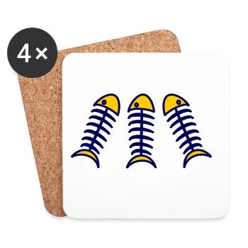 SARDINE. FISH. APRIL FOOL. EASTER. SEA - Coasters (set of 4) - white - Front