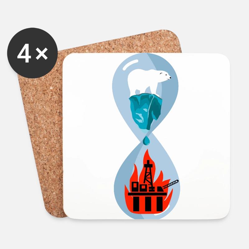 Polar bear climate climate change - Coasters (set of 4) - white