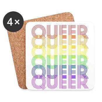 queer rainbowdesign - Untersetzer (4er-Set) - Weiß - Vorne