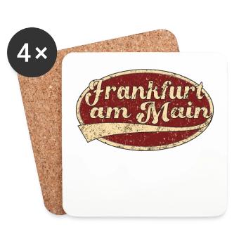 Frankfurt am main Retro Tshirt Geschenk - Coasters (set of 4) - white - Front