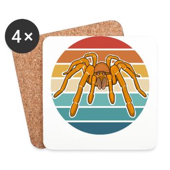 Retro 70s 80s tarantula spider lovers - Coasters (set of 4) - white - Front