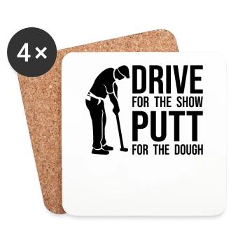 Lustiger Golfer Spruch - Driver Putter witzig - Untersetzer (4er-Set) - Weiß - Vorne