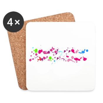 Colorful Paint Splash Pattern - Coasters (set of 4) - white - Front