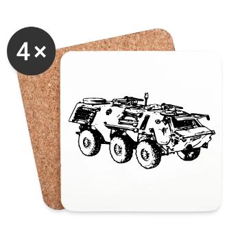 Fuchs Schützenpanzer Bundeswehr - Coasters (set of 4) - white - Front