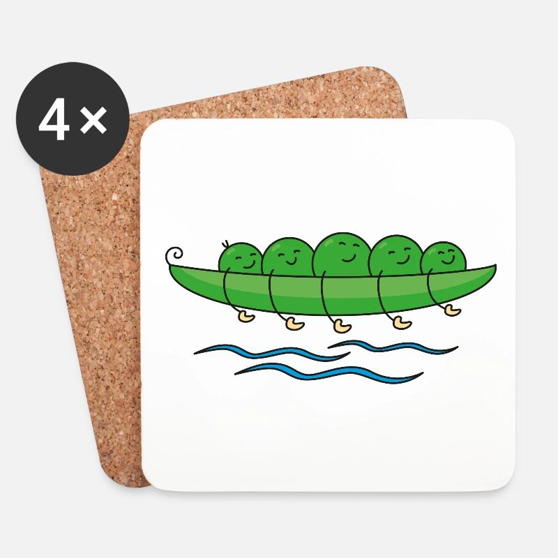 Pea Canoe - Coasters (set of 4) - white