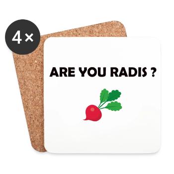 Are you radis ? t-shirt humour cadeau citations - Dessous de verre (lot de 4) - blanc - Devant