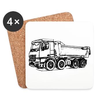 Dump truck truck tipper truck ci'ar'wka camion - Coasters (set of 4) - white - Front