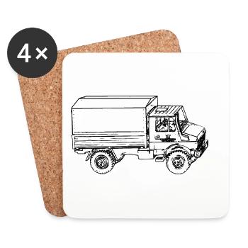 Unimog U 1300 L 1400 1500 1600 Bundeswehr Truck - Coasters (set of 4) - white - Front