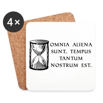 everything is foreign property only the time ge black - Coasters (set of 4) - white - Front