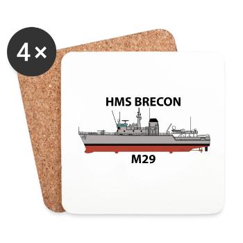 HMS BRECON - M29 - HUNT CLASS - Coasters (set of 4) - white - Front
