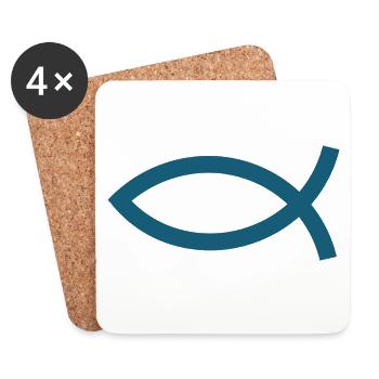 Jesusfisch Ichthys Fisch Fische - Untersetzer (4er-Set) - Weiß - Vorne