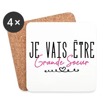 Je vais être grande sœur - Dessous de verre (lot de 4) - blanc - Devant
