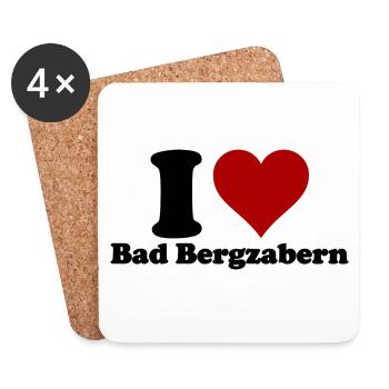 I Love Bad Bergzabern - Untersetzer (4er-Set) - Weiß - Vorne