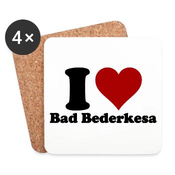 I Love Bad Bederkesa - Untersetzer (4er-Set) - Weiß - Vorne