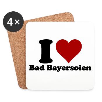 I Love Bad Bayersoien - Untersetzer (4er-Set) - Weiß - Vorne
