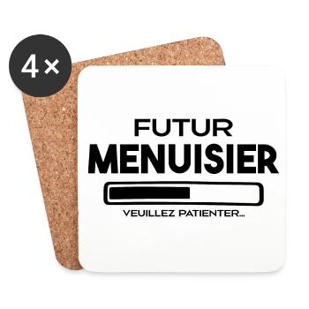 Futur Menuisier - Idée de Cadeau Menuisier - Dessous de verre (lot de 4) - blanc - Devant