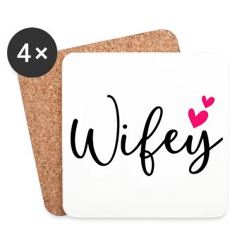 Funny Wifey - Coasters (set of 4) - white - Front