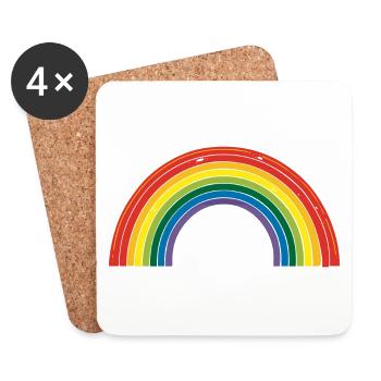 Rainbow Straight Lines - Coasters (set of 4) - white - Front