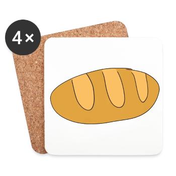 Brot Essen Symbol - Untersetzer (4er-Set) - Weiß - Vorne