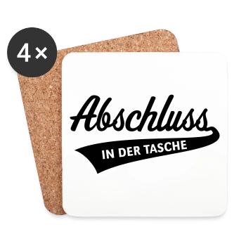 Abschluss – In Der Tasche (Schulabschluss / Black) - Untersetzer (4er-Set) - Weiß - Vorne