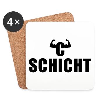 C Schicht Schichtarbeiter - Untersetzer (4er-Set) - Weiß - Vorne