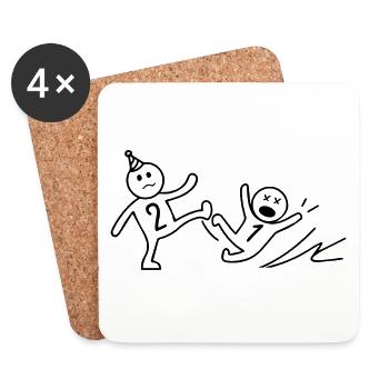 2nd Anniversary Gift Funny 2 Years Old Birthday - Dessous de verre (lot de 4) - blanc - Devant