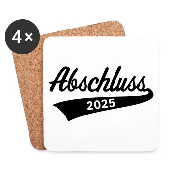 Abschluss 2025 (Schulabschluss / Black) - Untersetzer (4er-Set) - Weiß - Vorne