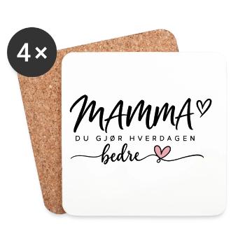 Mama, du machst den Alltag schöner. - Untersetzer (4er-Set) - Weiß - Vorne