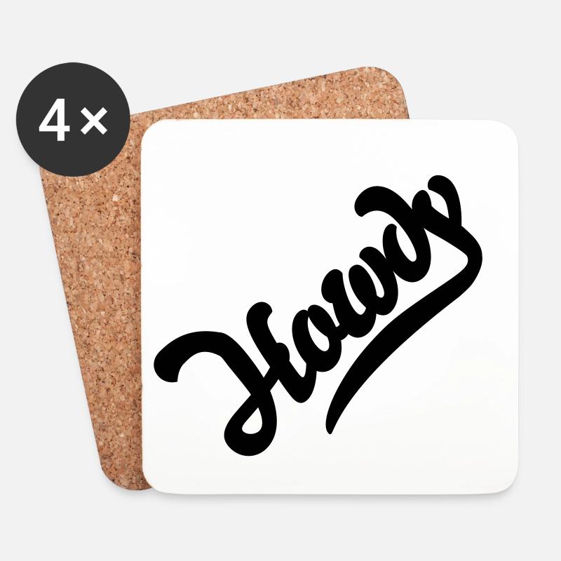 Howdy Typo - Untersetzer (4er-Set) - Weiß