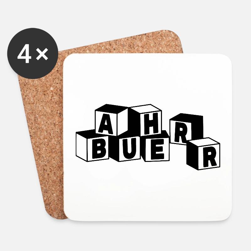 Bauherr Shirt Bauherren Geschenkidee - Untersetzer (4er-Set) - Weiß