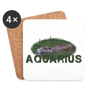Aquarius Zodiac Sign Aquarius - Coasters (set of 4) - white - Front