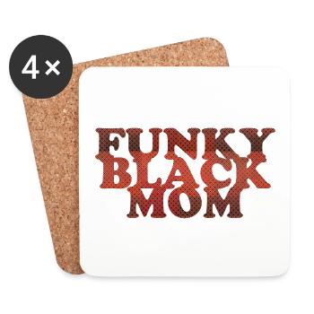 Funky Black Mom - Dessous de verre (lot de 4) - blanc - Devant