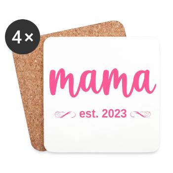 mama est. 2023 - Untersetzer (4er-Set) - Weiß - Vorne