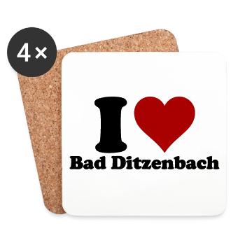 I Love Bad Ditzenbach - Coasters (set of 4) - white - Front