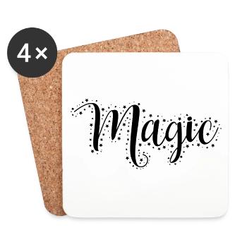 Lettering Magic star black - Coasters (set of 4) - white - Front