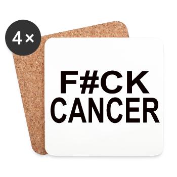 Cancer "Fuck cancer" - Untersetzer (4er-Set) - Weiß - Vorne