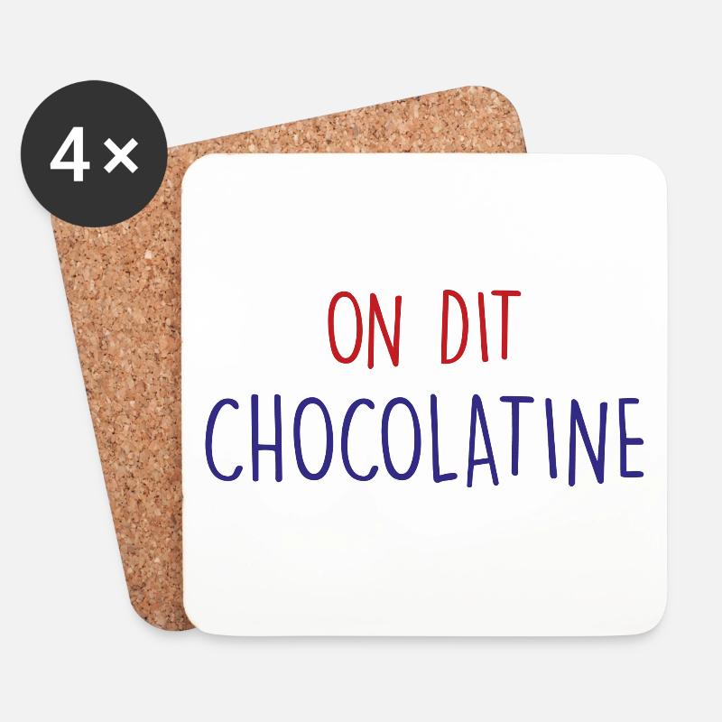 on dit chocolatine - Dessous de verre (lot de 4) - blanc