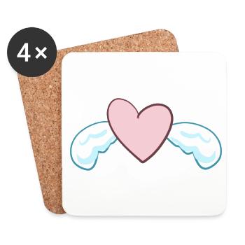 Angel heart symbol love - Coasters (set of 4) - white - Front