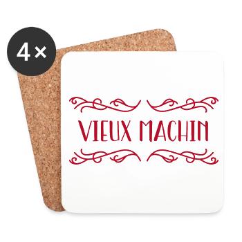 Vieux Machin Humour Anniversaire Homme - Dessous de verre (lot de 4) - blanc - Devant