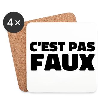 C'est Pas Faux - Dessous de verre (lot de 4) - blanc - Devant