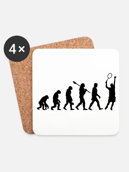 Evolution des Tennissports - Untersetzer (4er-Set) - Weiß