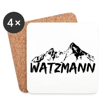 Berg Watzmann drawn with lettering - Coasters (set of 4) - white - Front