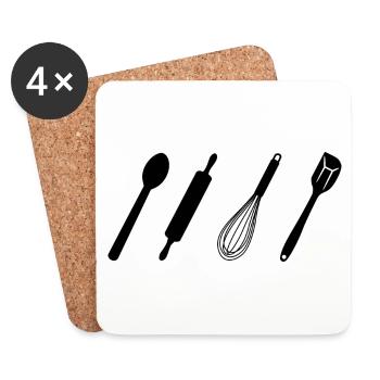 Baking Tools - Coasters (set of 4) - white - Front